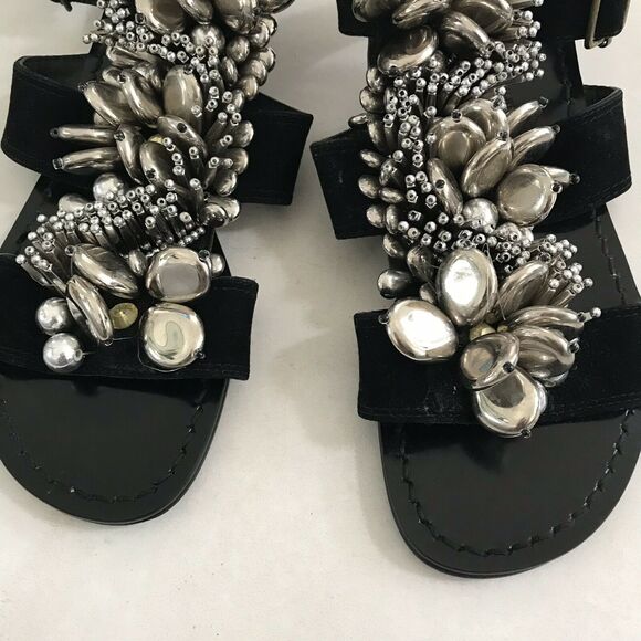 Suecomma Bonnie Suede Strappy Flat Sandals FLAW - Picture 4 of 10